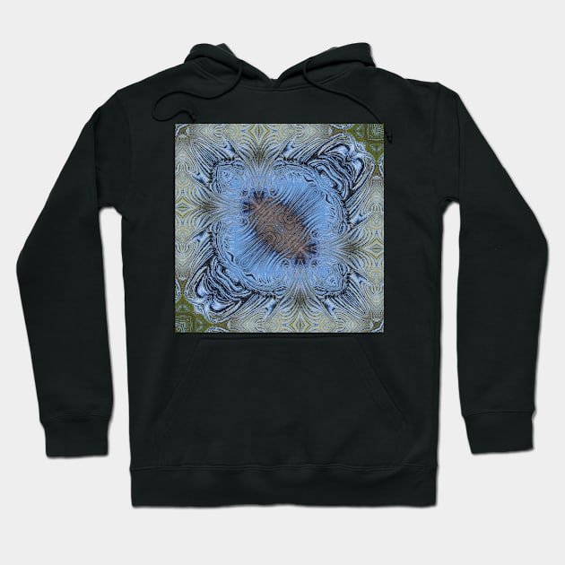 SQUARE DESİGN OF SHADES OF SKY BLUE 2. A textured floral fantasy pattern and design Hoodie by mister-john